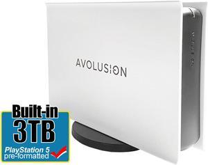 Avolusion PRO-5X Series 3TB USB 3.0 External Gaming Hard Drive for PS5 Game Console (White) - 2 Year Warranty