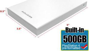 Avolusion HD250U3-WH 500GB USB 3.0 Portable External Gaming PS4 Hard Drive - White (PS4 Pre-Formatted) - 2 Year Warranty