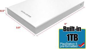 Avolusion HD250U3-WH 1TB USB 3.0 Portable External Gaming PS5 Hard Drive - White (PS5 Pre-Formatted) - 2 Year Warranty