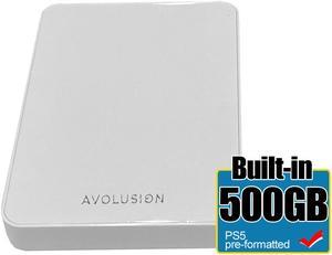 Avolusion Z1-S 500GB USB 3.0 Portable External Gaming PS5 Hard Drive - White (PS5 Pre-Formatted) - 2 Year Warranty