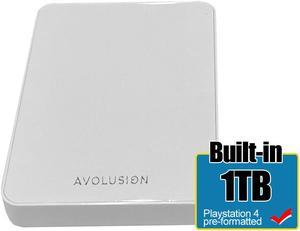 Avolusion Z1-S 1TB USB 3.0 Portable External Gaming PS4 Hard Drive - White (PS4 Pre-Formatted) - 2 Year Warranty