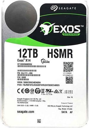 Seagate Exos X14 ST12000NM0558 12TB 7200RPM SATA 6Gb/s 256MB Cache 512e 3.5-Inch Enterprise Hard Drive - 5 Year Warranty