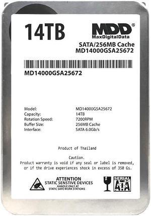 MDD (MD14000GSA25672) 14TB 7200RPM SATA 6Gb/s 128MB Cache 3.5" Internal Desktop Hard Drive - 3 Years Warranty