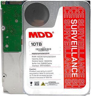 MDD 10TB 7200RPM SATA 6.0Gb/s 3.5inch 256MB Internal Surveillance Hard Drive (MDD10TSATA25672DVR) - 3 Years Warranty