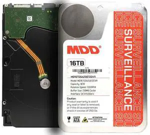 MDD (MDD16TSATA25672DVR) 16TB 7200 RPM 256MB Cache SATA 6.0Gb/s 3.5" Internal Surveillance Hard Drive - 3 Years Warranty