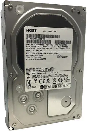HGST Ultrastar 7K4000 HUS724020ALA640 (0F19673) 2TB 7200RPM 64MB Cache SATA 6.0Gb/s 3.5" Enterprise Hard Drive - 5 Year Warranty
