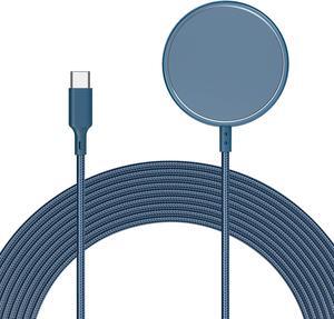 ZEROLEMON Magnetic Wireless Charger [10ft], Compatible with Mag-Safe Charger, Fast Wireless Charging Pad for iPhone 16 Pro Max, iPhone 16/15/14/13 Series, iPhone 13/12 Mini, AirPods - Rugged Blue