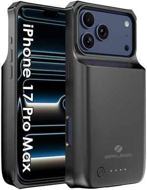 ZEROLEMON iPhone 17 Pro Max Wireless Charging Battery Case 10000mAh| Apple Carplay Supported | 2-Charging Ways|ZeroShock Extended Charger Case Cover for iPhone 17 Pro Max ZEROLEMON iPhone 17 Pro Max Wireless Charging Battery Case 10000mAh| Apple Carplay Supported | 2-Charging Ways|ZeroShock Extended Charger Case Cover for iPhone 17 Pro Max