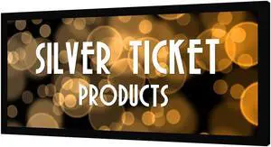 STR-235138-S Silver Ticket 138" Diagonal 2.35:1 Cinema Format (6 Piece Fixed Frame) Projector Screen Ambient Light Rejecting Silver-Grey Material for 2D and 3D