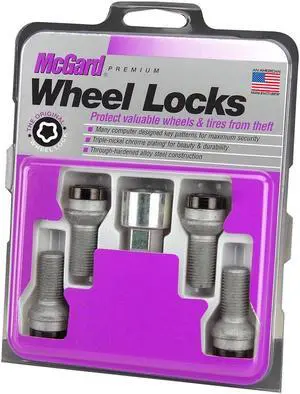 McGard 28374 Black Chrome Bolt Radius Seat Wheel Lock Set - M14x1.5 (17mm)