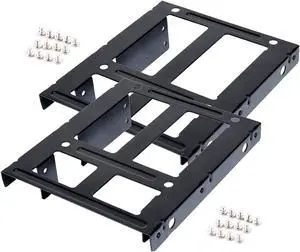 2PCS 2.5 inch to 3.5 inch HDD and SSD Dual Converter Bracket Converts 2.5inch Notebook Hard Drive to 3.5inch Desktop Hard Drive Bay Mounting Bracket Adapter