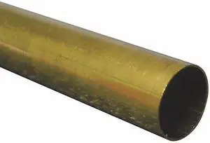 ZORO SELECT 8143 260 Brass Round Tube, 5/8 in Outside Dia, 1 ft Length