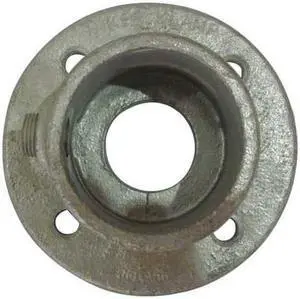 ZORO SELECT 30LX10 Structural Pipe Fitting, Base Flange, Cast Iron, 0.75 in