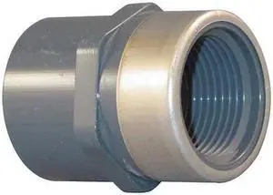 ZORO SELECT 835-015SR PVC, Stainless Steel Female Adapter, Socket x FNPT, 1-1/2