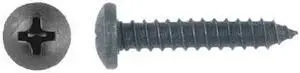 ZORO SELECT 1724PK Sheet Metal Screw, #10 x 15/16 in, Black Phosphate Steel Pan