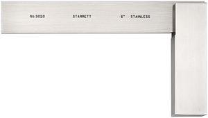 STARRETT 3020-6 Precision Steel Square,SS,7 x 4 In