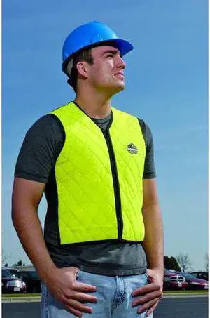 ERGODYNE 6665 Cooling Vest, Evaporative-Soak, Quilted Nylon w/ Mesh Sides, Up