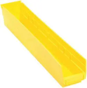 QUANTUM STORAGE SYSTEMS QSB105YL Yellow Shelf Bin, 23-5/8"L x 4-1/8"W x 4"H