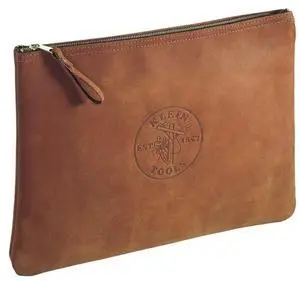 KLEIN TOOLS 5136 Contractors Zipper Portfolio,Leather