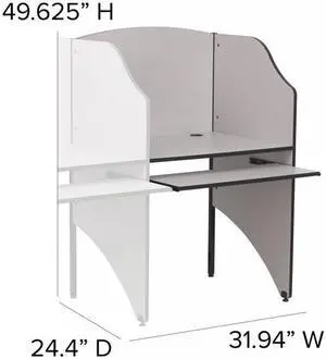 Add-On Study Carrel in Nebula Grey Finish