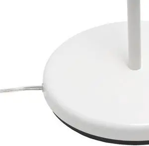 Lalia Home Swing Arm Floor Lamp with Clear Glass Cylindrical Shade, White