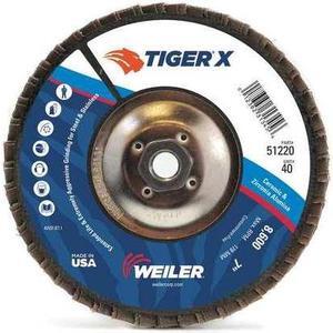 WEILER 98924 Flap Disc,4-1/2 in.x60Grit,7/8,13000 RPM