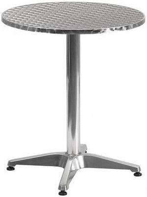 23.5'' Round Aluminum Indoor-Outdoor Table with Base