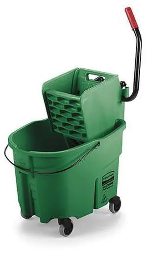 RUBBERMAID FG758888GRN WaveBrake Mop Bucket and Wringer,8.75 gal.,Green RUBBERMAID FG758888GRN WaveBrake Mop Bucket and Wringer,8.75 gal.,Green