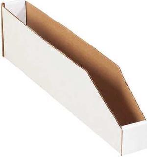 PARTNERS BRAND BINMT224 Open Top Bin Boxes, 2" x 24" x 4-1/2", Oyster White,