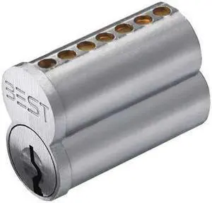 BEST 1CP7WC1626 Interchangeable Core, Satin Chrome, Keyway Type WC, 7 Pins BEST 1CP7WC1626 Interchangeable Core, Satin Chrome, Keyway Type WC, 7 Pins