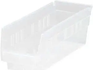 QUANTUM STORAGE SYSTEMS QSB101CL Shelf Storage Bin, Polypropylene, Clear, 4 in