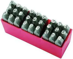 ZORO SELECT 1F105 Letter Set,3/8 In. H,Steel