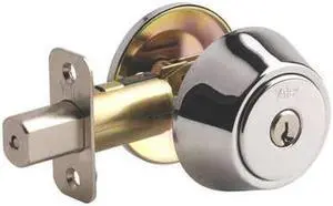 YALE RESIDENTIAL D981601 Deadbolt,Chrome,Single,6 Pins,2 Keys