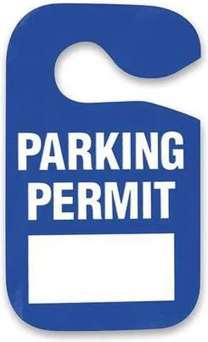 ZORO SELECT 2XKE6 Parking Permit,Blue,W 3 In,PK5