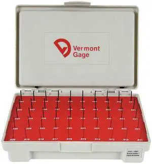 VERMONT GAGE 901200200 Pin Gage Set,Minus,0.011-0.060 In,Black