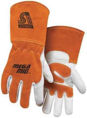 STEINER INDUSTRIES 0215-2X Welding Gloves, MIG Application, Orange, PR, Glove