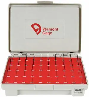VERMONT GAGE 901100200 Pin Gage Set,Plus,0.011-0.060 In,Black