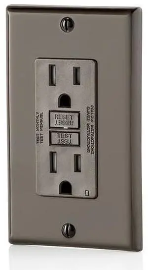 Leviton GFTR1 Tamper Resistant GFCI Receptacle, 15A, 125V, Brown