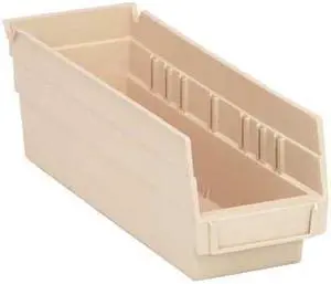 QUANTUM STORAGE SYSTEMS QSB101IV Ivory Shelf Bin, 11-5/8"L x 4-1/8"W x 4"H