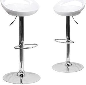 FLASH FURNITURE 2-CH-TC3-1062-WH-GG White Vinyl Barstool