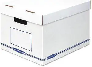 Bankers Box 4662401 Organizer Storage Boxes, X-Large, White/Blue, 12/Carton
