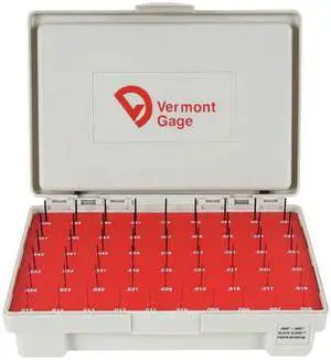 VERMONT GAGE 901200100 Pin Gage Set,Minus,0.006-0.060 In,Black