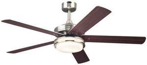 westinghouse lighting 7209100 castle 52inch brushed nickel indoor ceiling fan, led light kit with opal frosted glass