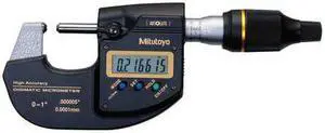 MITUTOYO 293-130-20 Outside Micrometer,6.35mm Rod Dia.