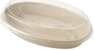 Fiber Burrito Bowl Lids, 9.7" Diameter, Clear, 300/Carton BOLCSUBB