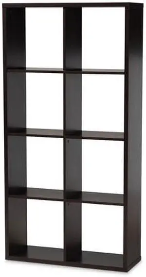 Baxton Studio Janne Modern and Contemporary Dark Brown Finished 8-Cube Multipurpose Storage Shelf