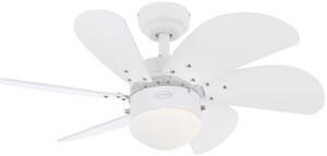 Westinghouse Lighting 7234400 Turbo Swirl Indoor Ceiling Fan with Light, 30 Inch, White