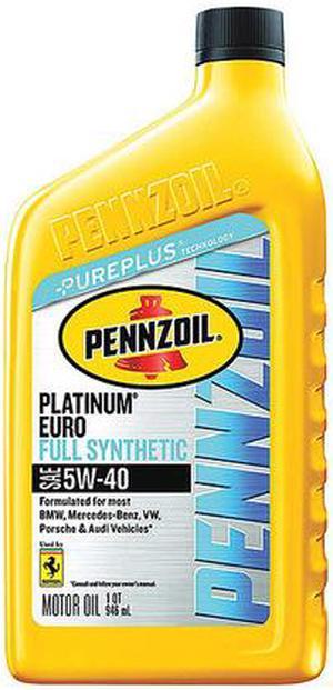 PENNZOIL 550051120 Engine Oil, 5W-40, Synthetic, Euro, 1 Qt.
