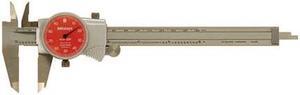MITUTOYO 505-742-54 Dial Caliper,6 In,Red,0.100 In/Rev