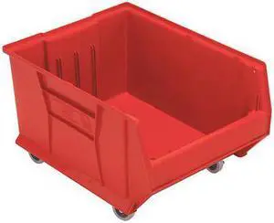 QUANTUM STORAGE SYSTEMS QUS965MOBRD Mobile Hopper Bin,Outside 23-7/8" L,Red